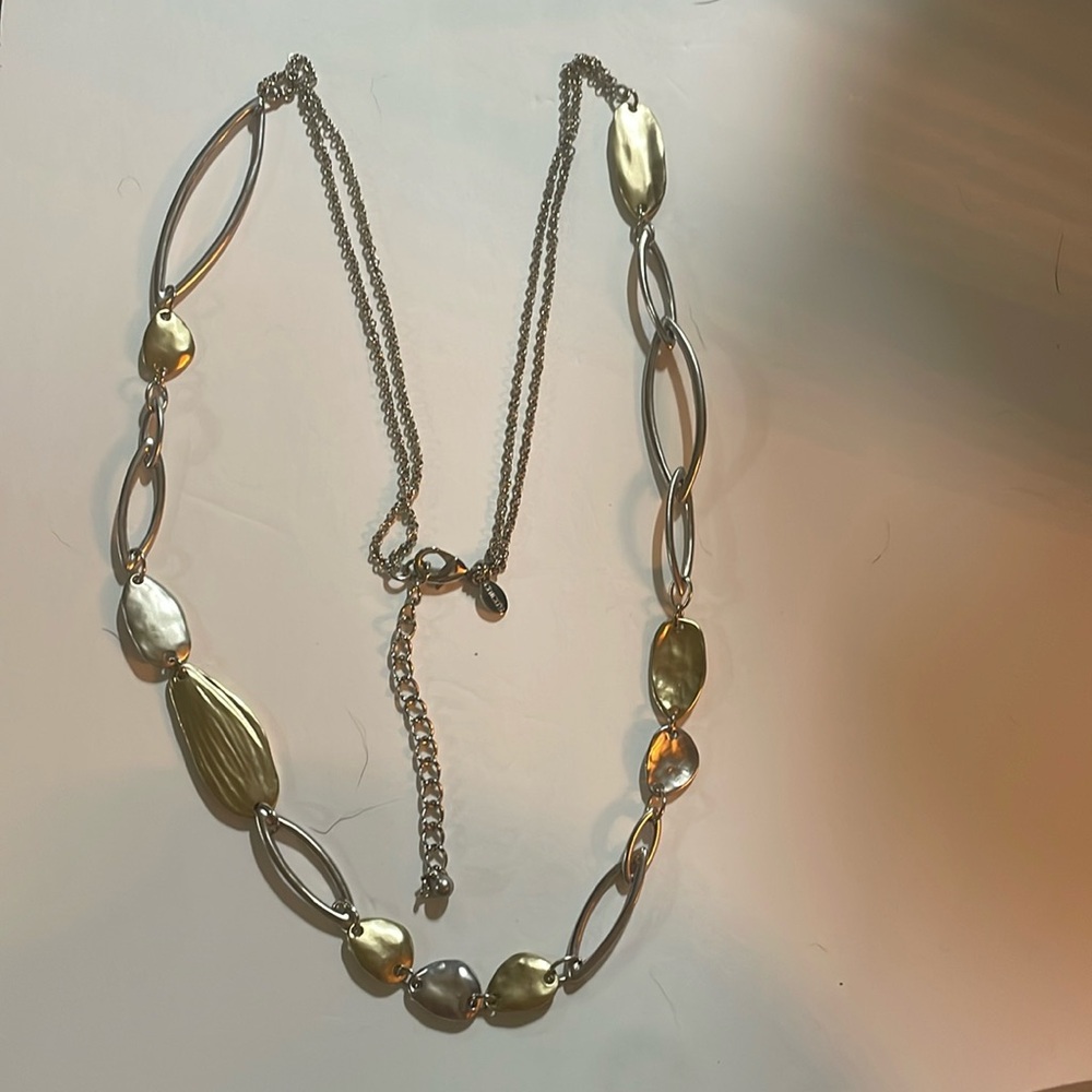 Chicos gold and silver long chain necklace